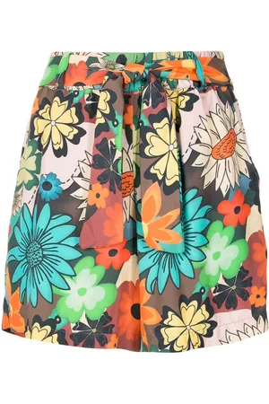 AMIR SLAMA Floral-print belted shorts