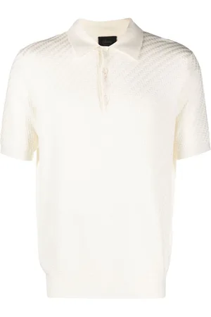 BRIONI Ribbed-knit polo shirt