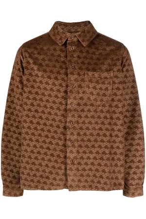 ERL All-over logo print corduroy shirt