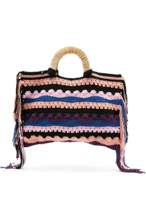 Nannacay Vera striped crochet tote bag