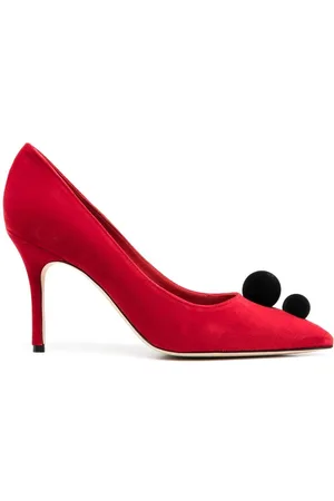 Manolo Blahnik Piera pompom-embellished 100mm pumps