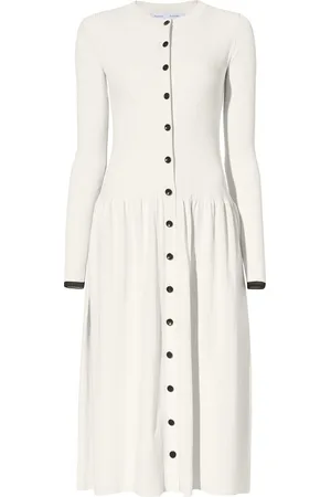 Proenza Schouler Ribbed-knit button-fastening dress
