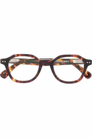 PETER & MAY WALK Tortoiseshell round-frame glasses
