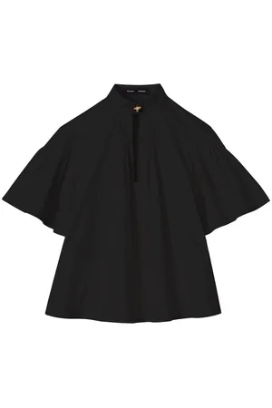 Proenza Schouler Pintuck-detail short-sleeved blouse