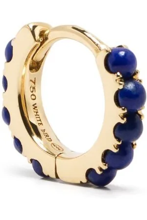 We by White Bird 18K yellow medium Ismène lapis lazuli hoop earring