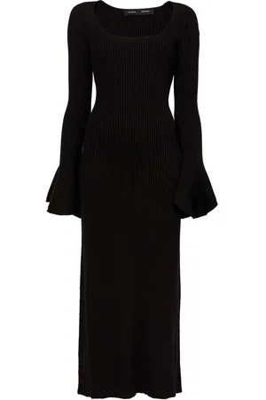 Proenza Schouler Ribbed-knit flute-sleeved dress