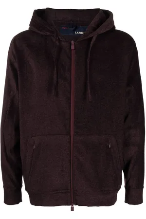 LARDINI Zip-up drawstring hoodie