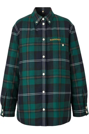 Burberry Logo-embroidered check overshirt