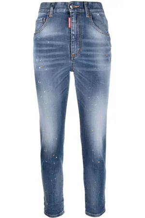 Dsquared2 Paint-splatter skinny cropped jeans