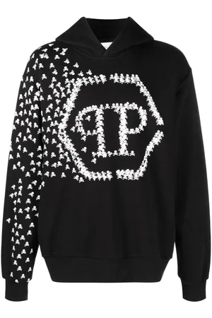 Philipp Plein Skull and Bones cotton hoodie