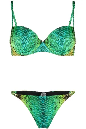 Noire Swimwear Snakeskin-print bikini set