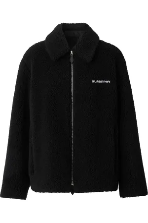 Burberry Embroidered chain-motif fleece jacket