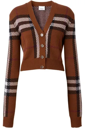 Burberry Check wool jacquard cropped cardigan