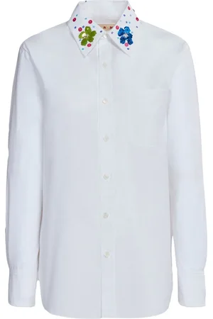 Marni Sequined-collar cotton shirt