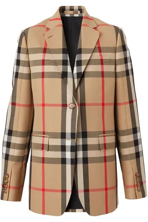 Burberry Check wool-cotton jacquard tailored jacket