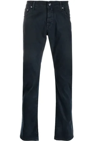 Jacob Cohen Scarf-detail five-pocket straight-leg trousers