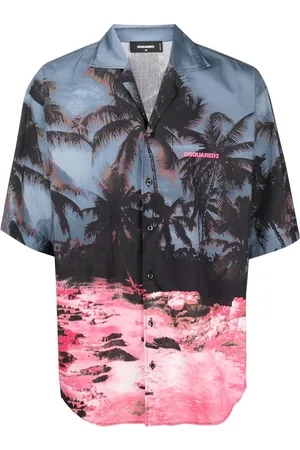 Dsquared2 Palm tree-print short-sleeved shirt