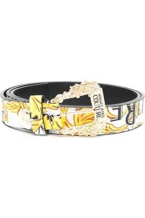 VERSACE Logo-print leather belt