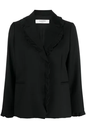 VALENTINO GARAVANI 2000s ruffled trim blazer