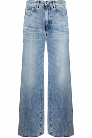 SLVRLAKE Grace frayed wide-leg jeans