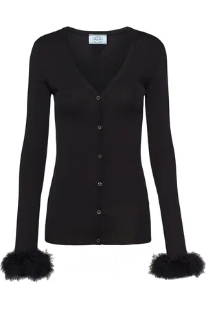 Prada Ribbed-knit silk cardigan