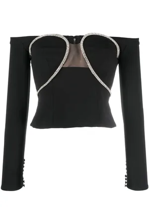 Self-Portrait Crystal-embellished cut-out top