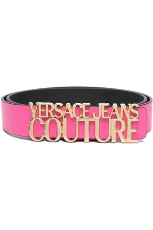 VERSACE Logo-buckle leather belt
