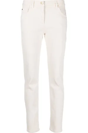 Brunello Cucinelli Logo-patch straight-leg trousers