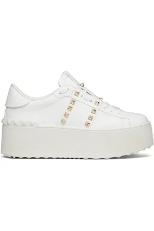 VALENTINO GARAVANI Rockstud Untitled leather flatform sneakers