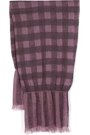 Issey Miyake 1980s check-pattern frayed scarf
