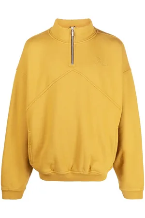 Rhude Logo-emboridered quarter-zip sweatshirt