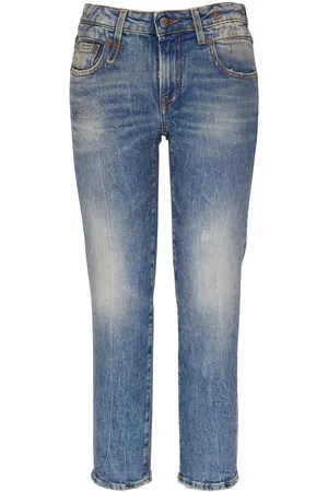 R13 Faded cropped jeans