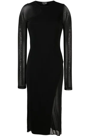 Tom Ford Semi-sheer panelled midi dress