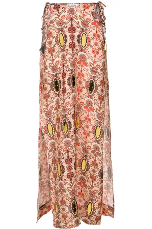 AMIR SLAMA Floral-print high-waisted skirt