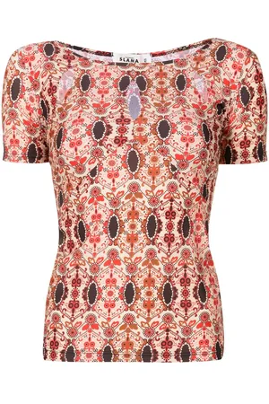 AMIR SLAMA Floral-print short-sleeved T-shirt