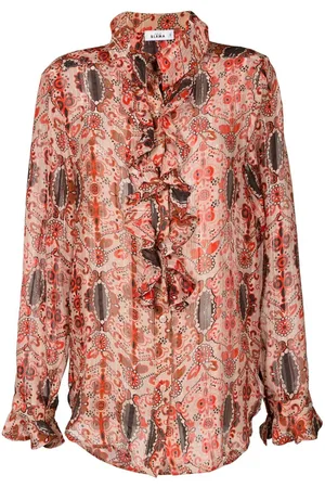 AMIR SLAMA Floral-print silk blouse