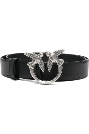 Pinko Love Berry logo-plaque leather belt