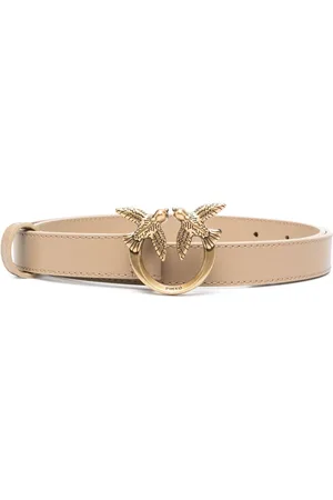 Pinko Love Berry logo-plaque leather belt