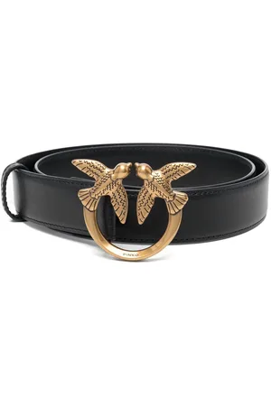 Pinko Love Berry logo-plaque leather belt