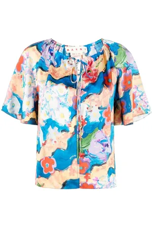 Marni Floral-print short-sleeve blouse