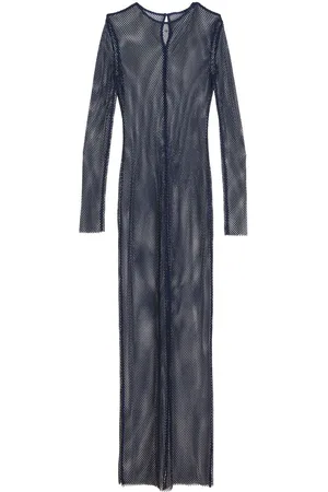 FLEUR DU MAL Embellished fishnet dress