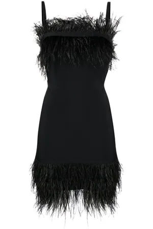 Staud Feather-trim minidress