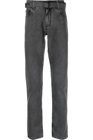 OFF-WHITE Belted straight-leg jeans