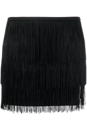 Pinko High-waisted fringed miniskirt