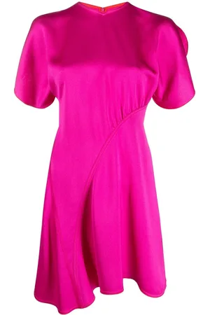 Victoria Beckham Round-neck satin minidress