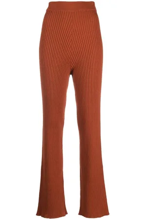 Paula Ribbed-knit flared trousers