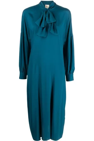 Paula Scarf-detail midi dress