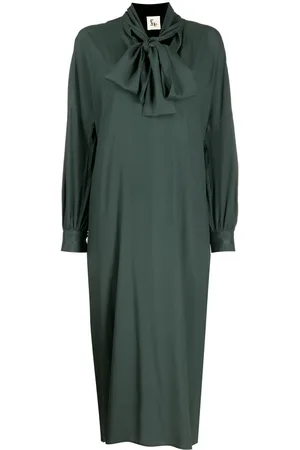 Paula Scarf-detail scoop neck dress