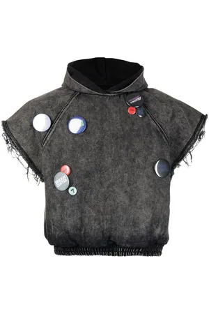 Liberal Youth Ministry Badge-embellished sleeveless hoodie
