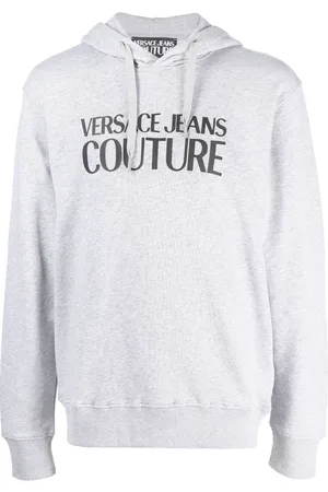 VERSACE Logo-print pullover hoodie